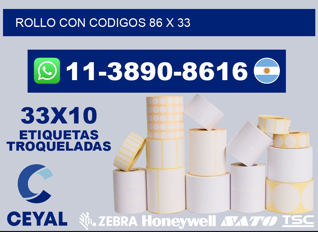 rollo con codigos 86 x 33