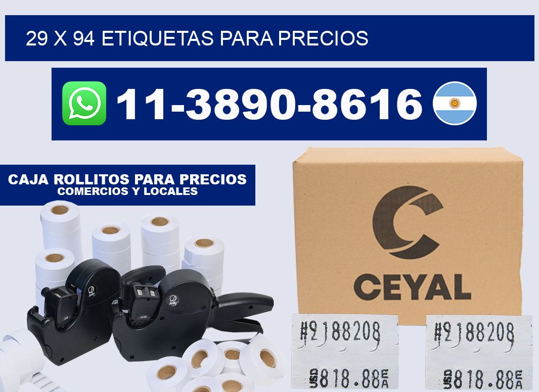 29 x 94 etiquetas para precios