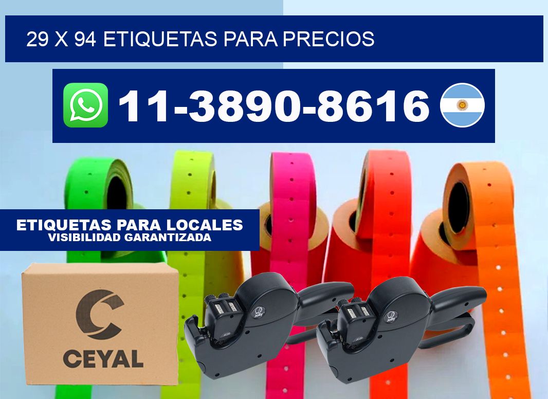 29 x 94 etiquetas para precios
