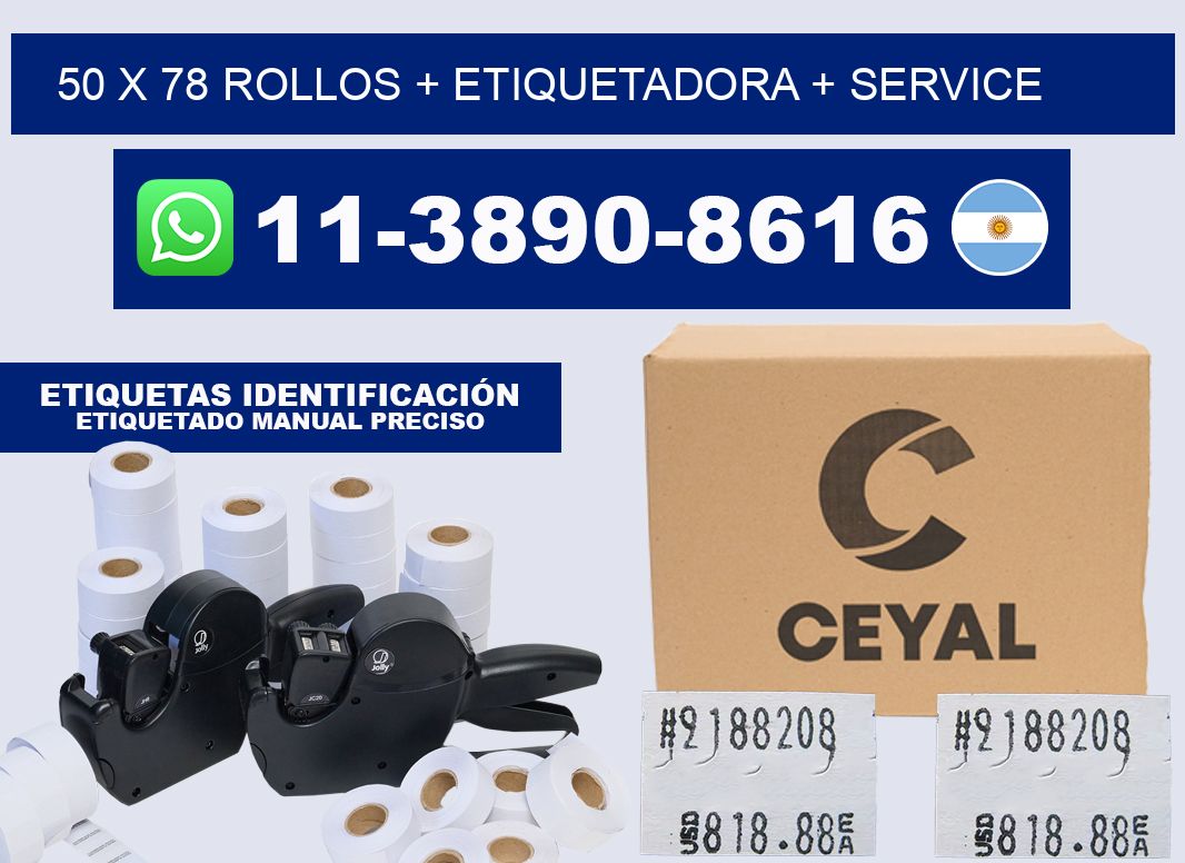 50 x 78 rollos + etiquetadora + service
