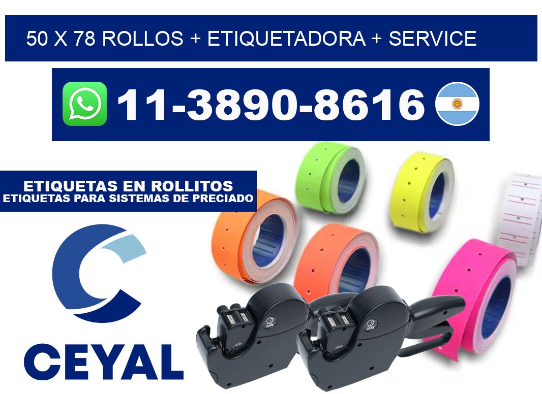 50 x 78 rollos + etiquetadora + service
