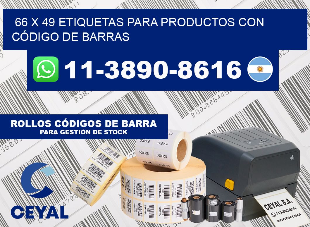 66 x 49 ETIQUETAS PARA PRODUCTOS CON CÓDIGO DE BARRAS