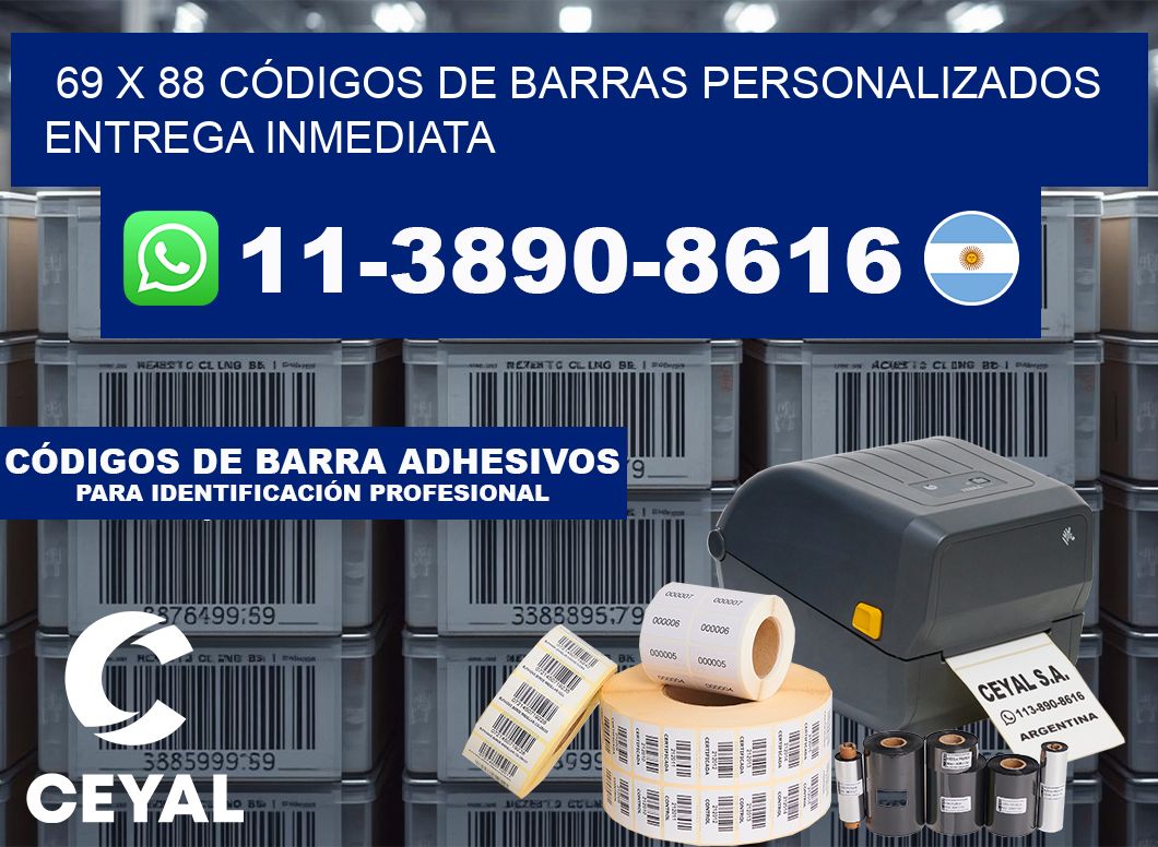 69 x 88 CÓDIGOS DE BARRAS PERSONALIZADOS ENTREGA INMEDIATA