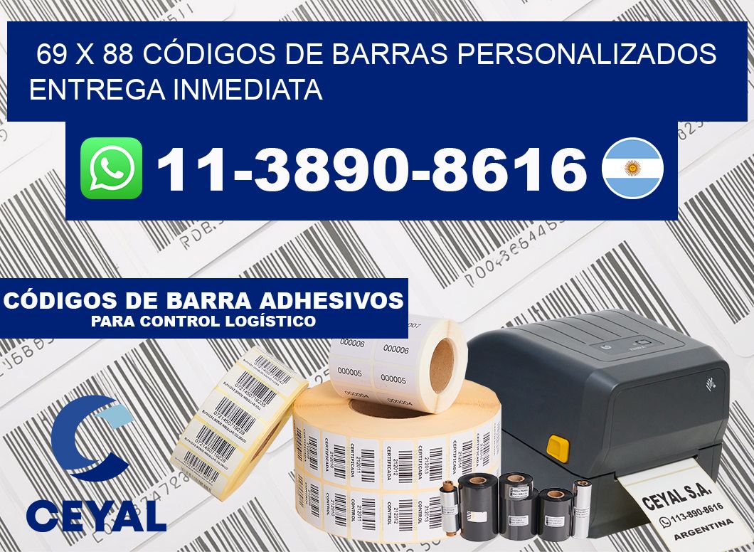 69 x 88 CÓDIGOS DE BARRAS PERSONALIZADOS ENTREGA INMEDIATA