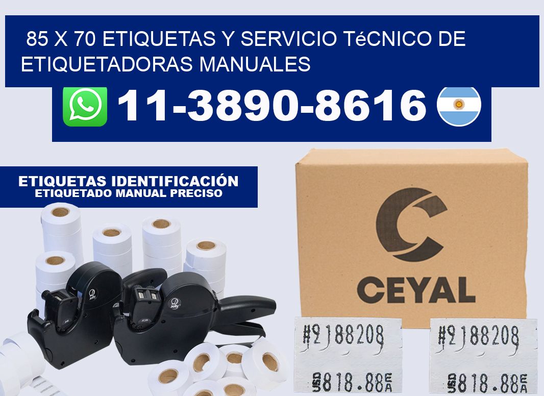 85 x 70 etiquetas y servicio técnico de etiquetadoras manuales