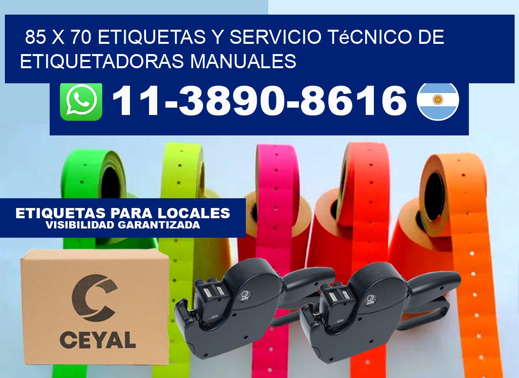85 x 70 etiquetas y servicio técnico de etiquetadoras manuales