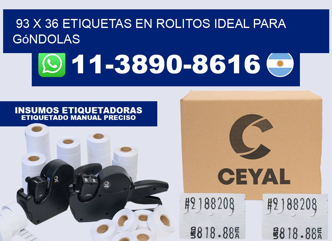 93 x 36 etiquetas en rolitos ideal para góndolas