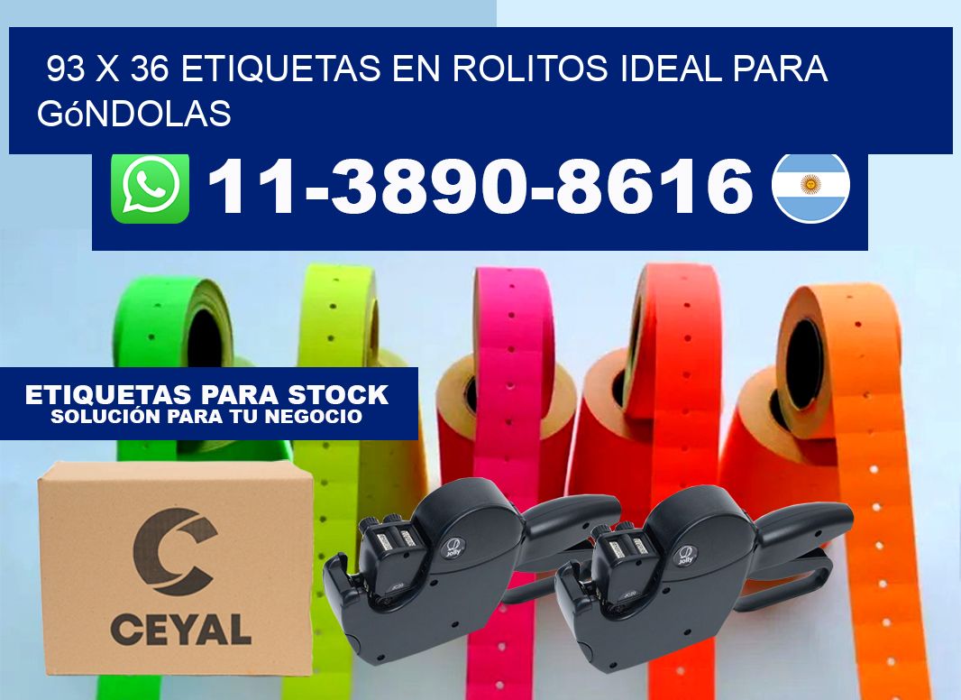 93 x 36 etiquetas en rolitos ideal para góndolas