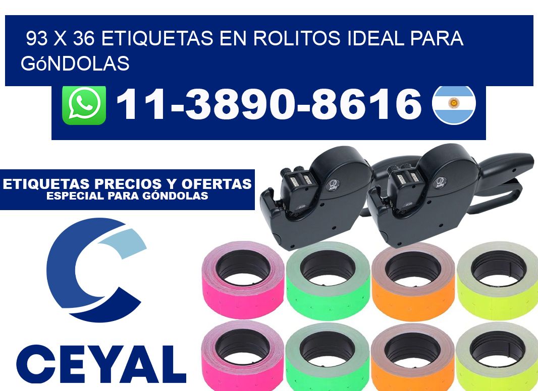93 x 36 etiquetas en rolitos ideal para góndolas