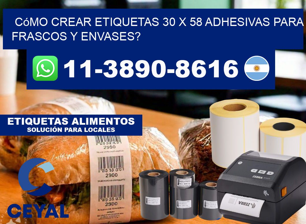 Cómo crear etiquetas 30 x 58 adhesivas para frascos y envases?