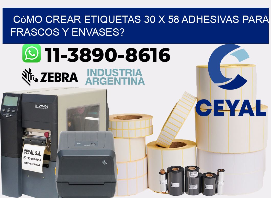 Cómo crear etiquetas 30 x 58 adhesivas para frascos y envases?