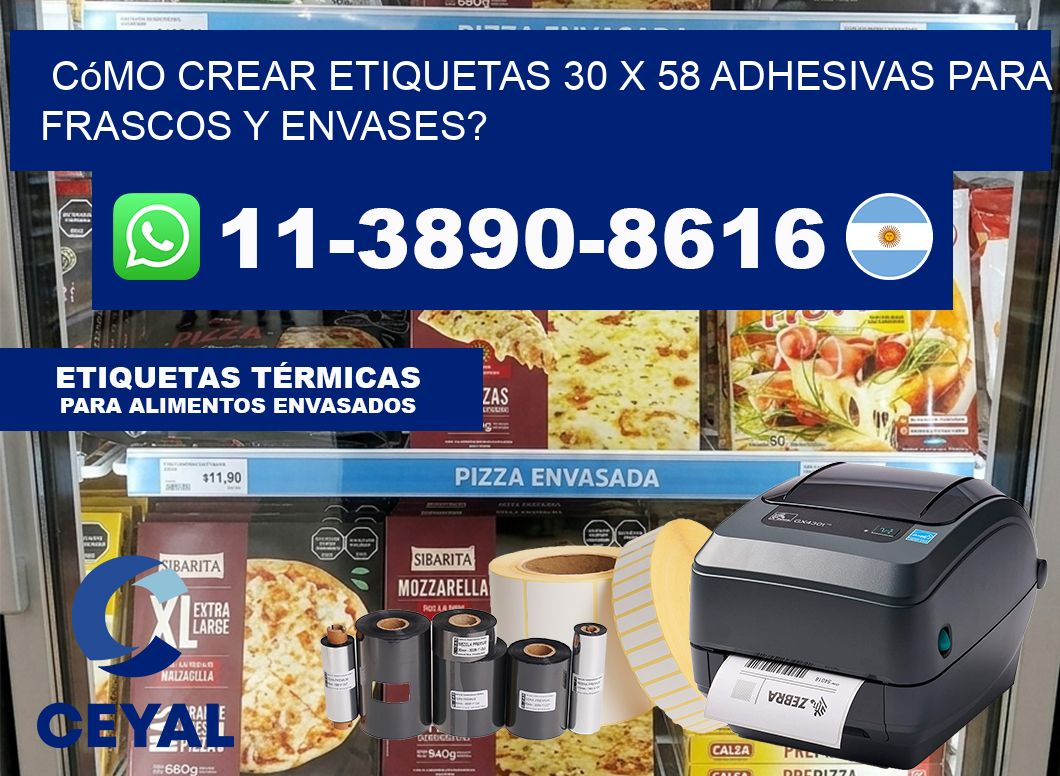Cómo crear etiquetas 30 x 58 adhesivas para frascos y envases?