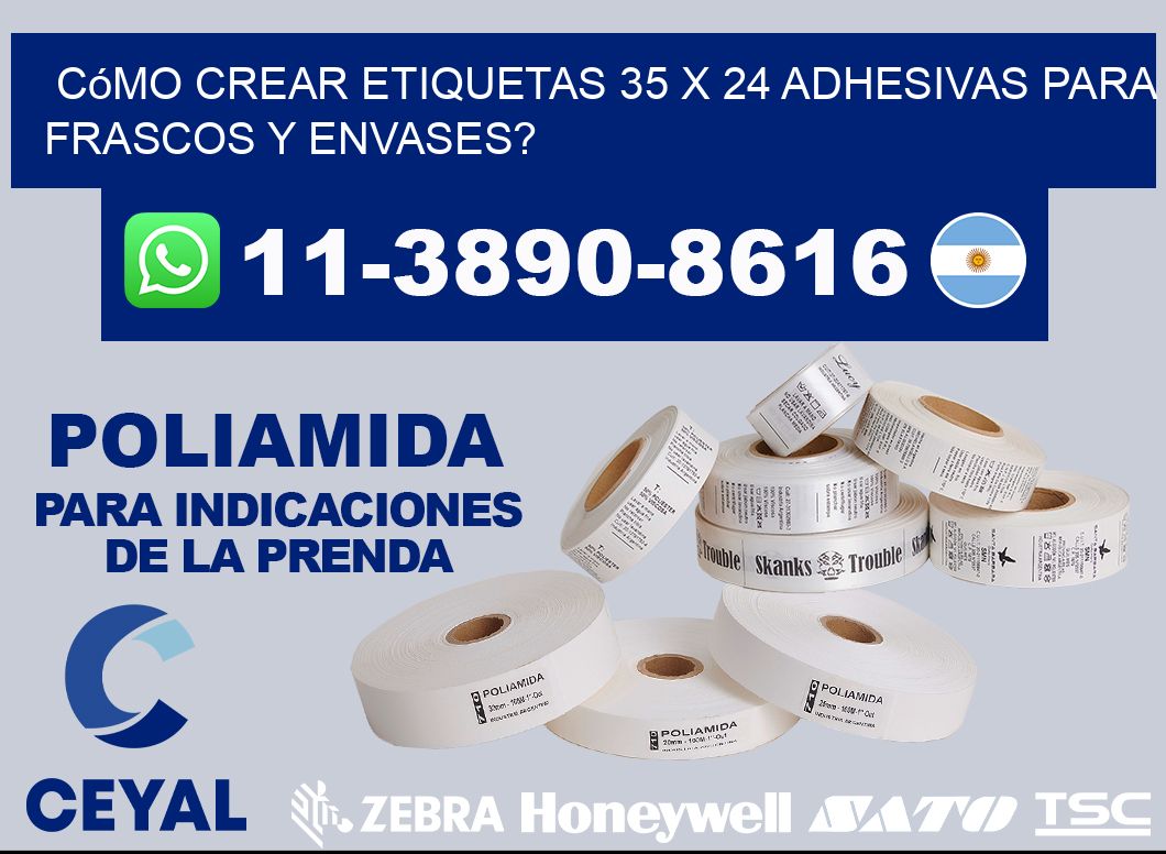 Cómo crear etiquetas 35 x 24 adhesivas para frascos y envases?