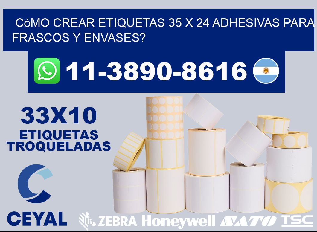 Cómo crear etiquetas 35 x 24 adhesivas para frascos y envases?