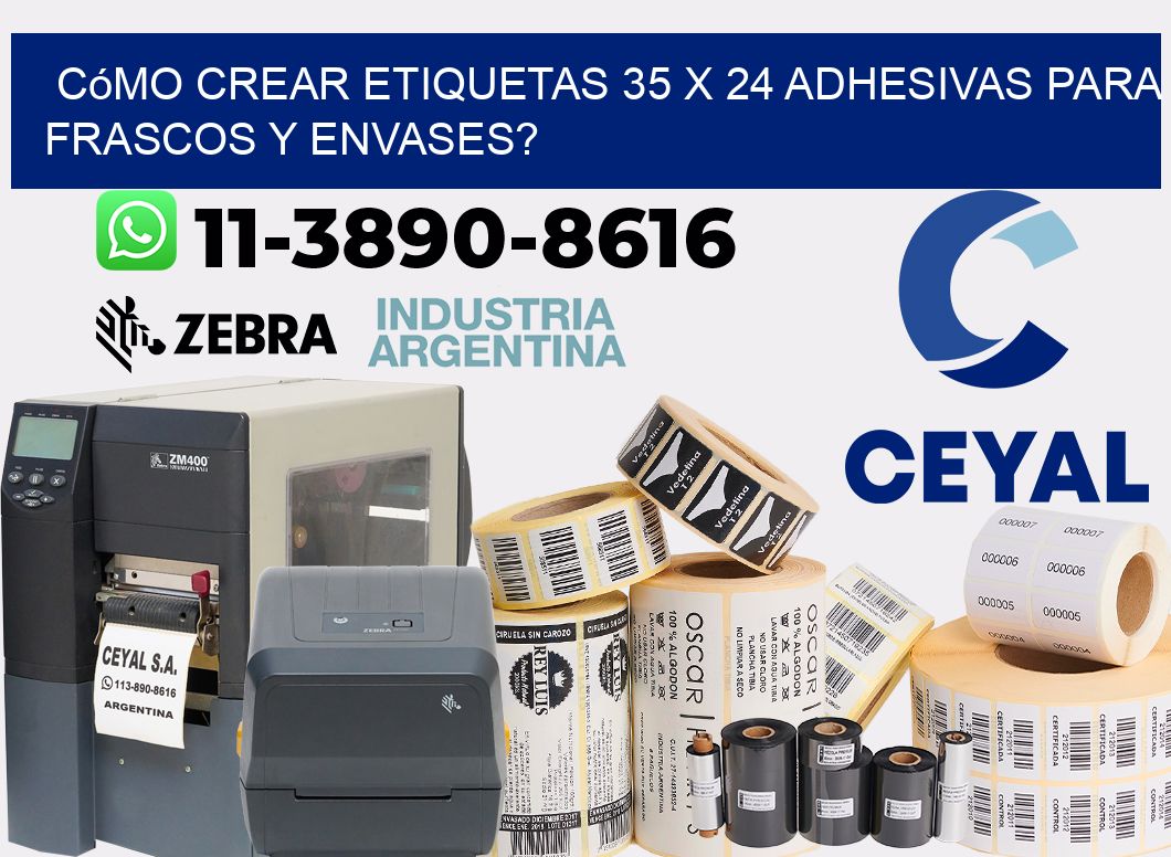 Cómo crear etiquetas 35 x 24 adhesivas para frascos y envases?