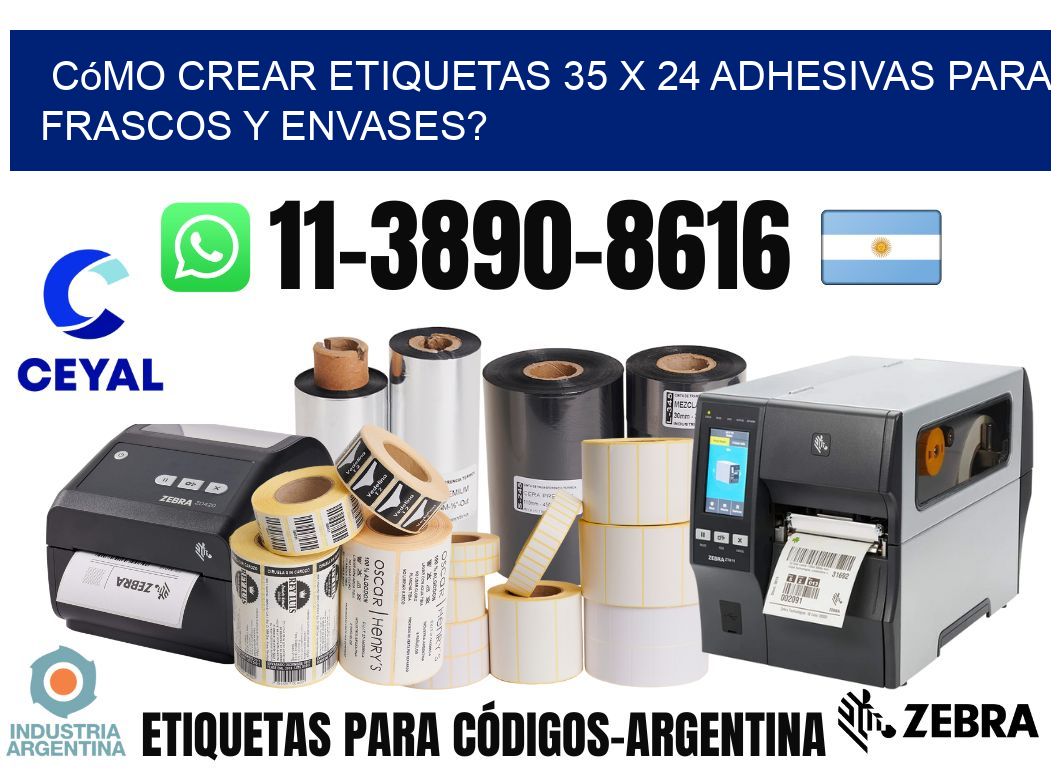 Cómo crear etiquetas 35 x 24 adhesivas para frascos y envases?