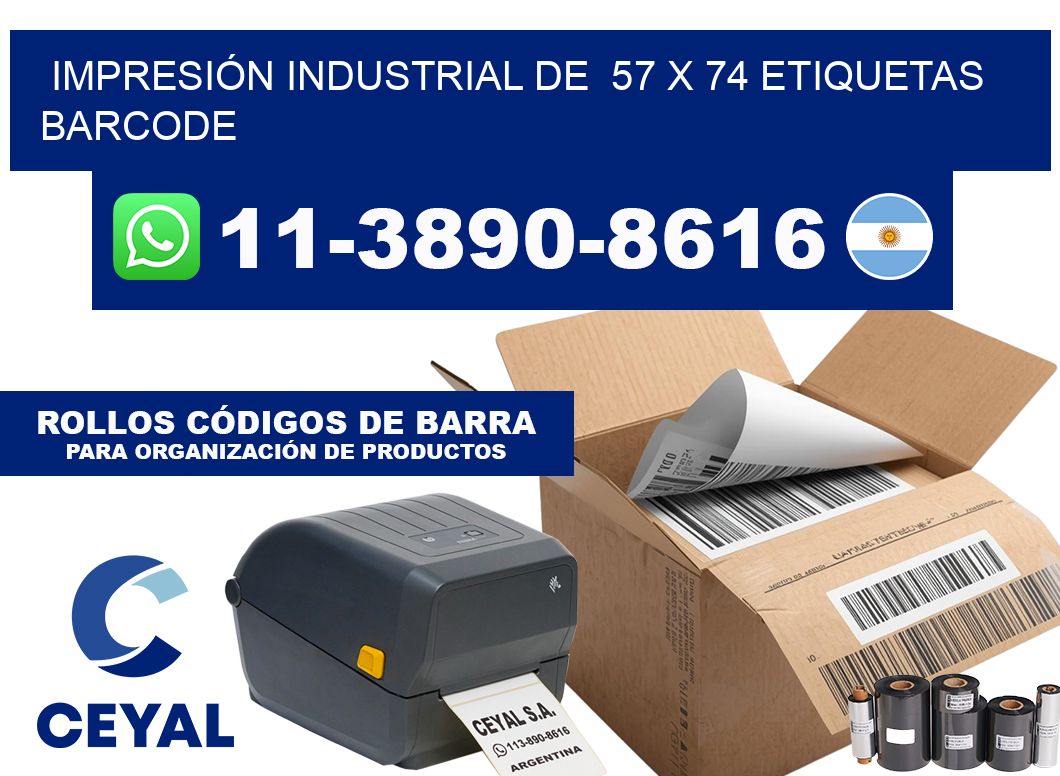 IMPRESIÓN INDUSTRIAL DE  57 x 74 ETIQUETAS BARCODE