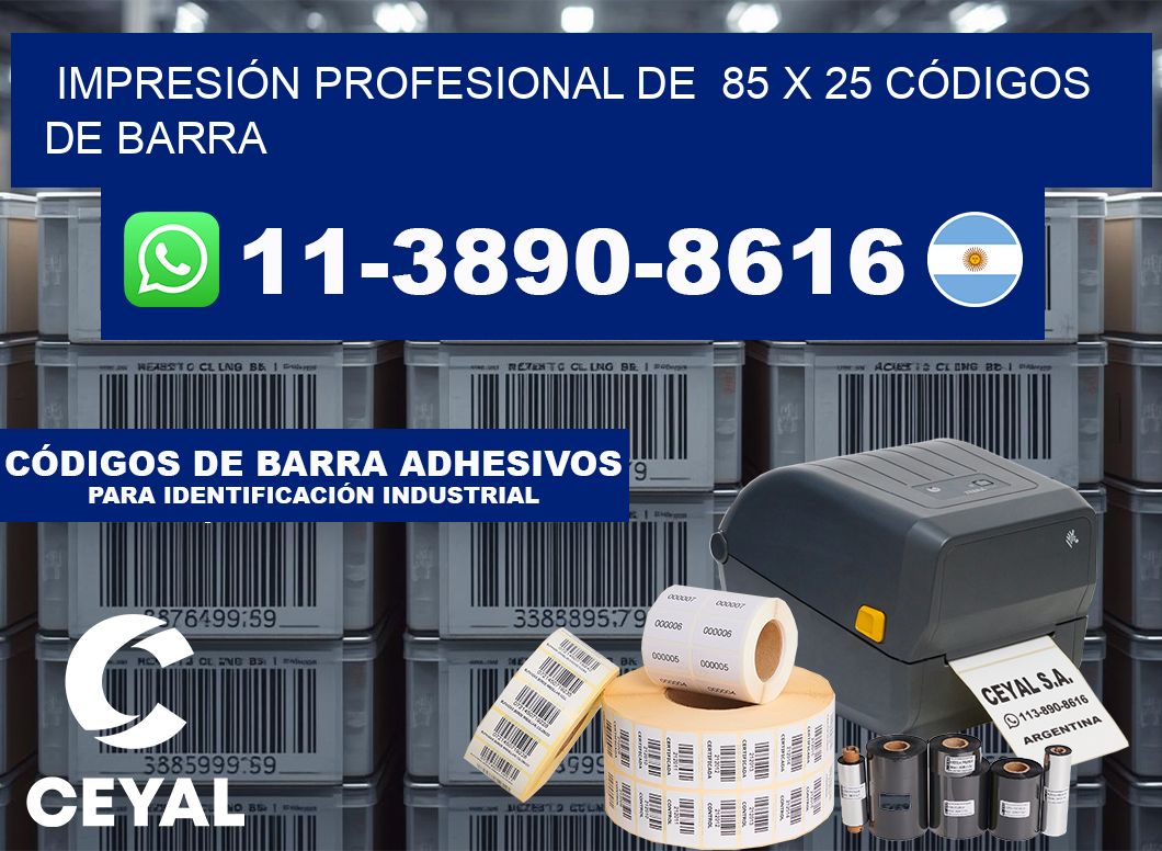 IMPRESIÓN PROFESIONAL DE 85 x 25 CÓDIGOS DE BARRA