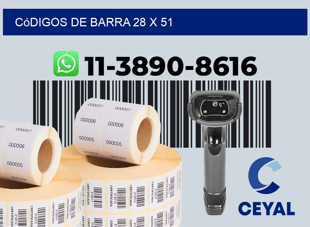 códigos de barra 28 x 51