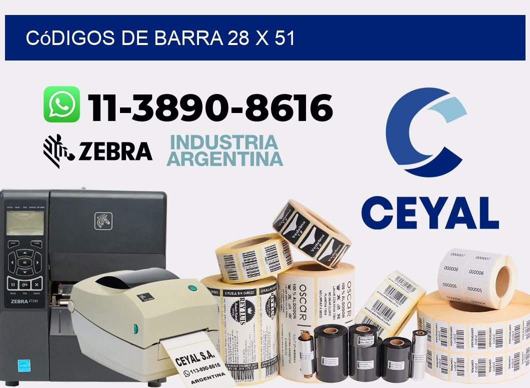 códigos de barra 28 x 51
