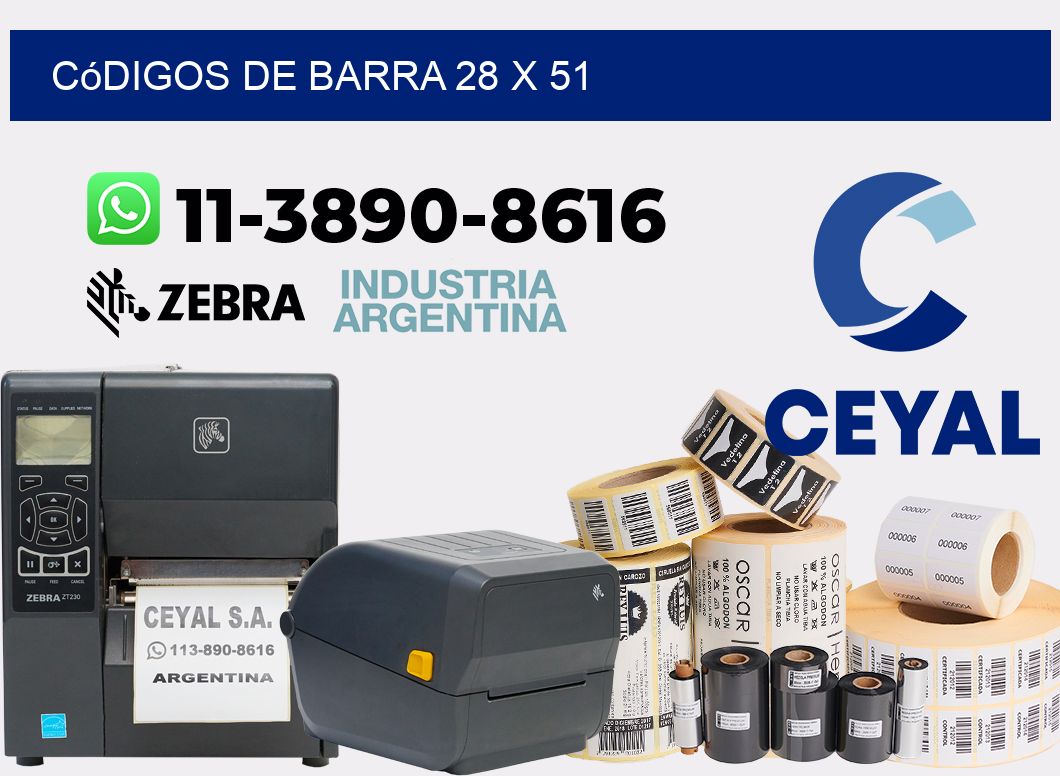 códigos de barra 28 x 51