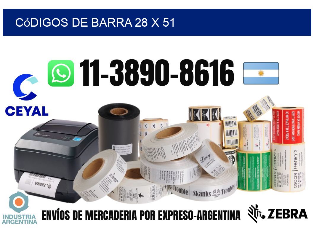 códigos de barra 28 x 51