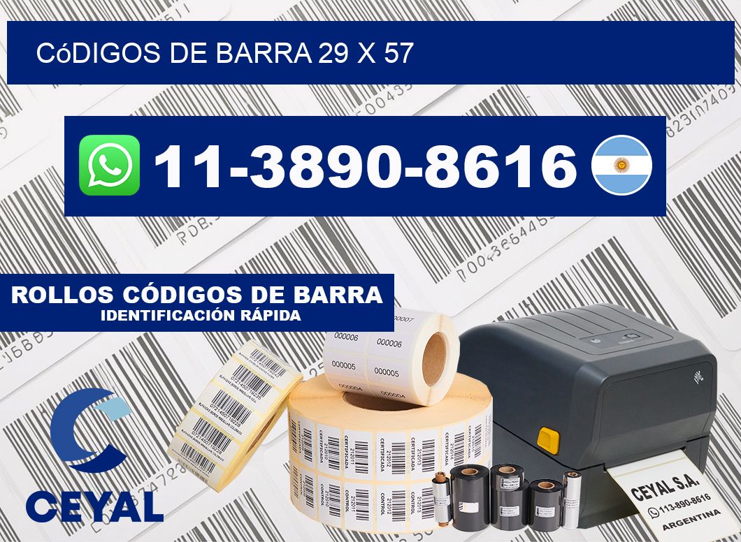 códigos de barra 29 x 57