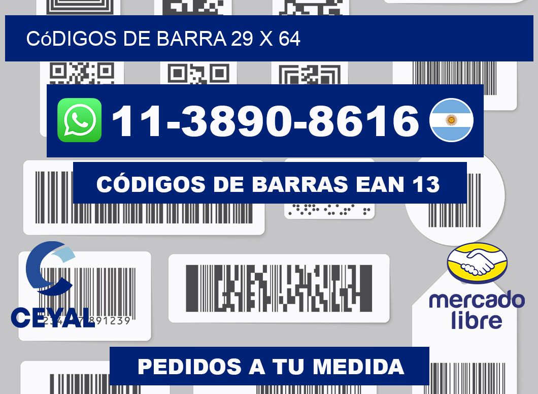 códigos de barra 29 x 64