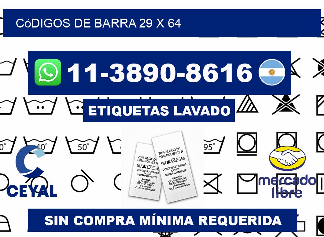 códigos de barra 29 x 64
