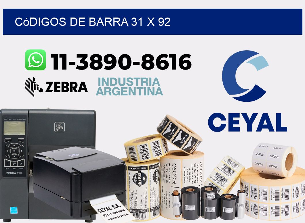códigos de barra 31 x 92
