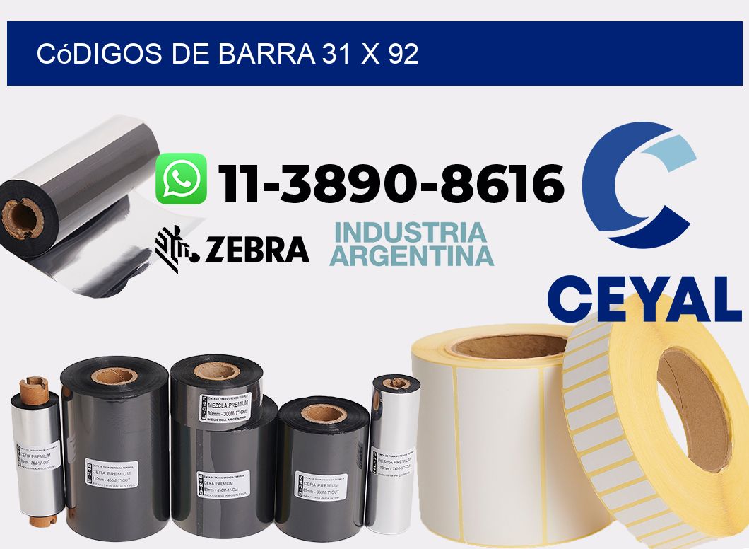 códigos de barra 31 x 92