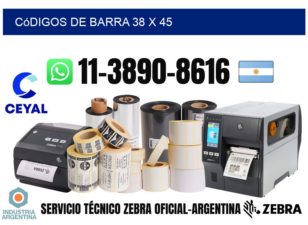 códigos de barra 38 x 45
