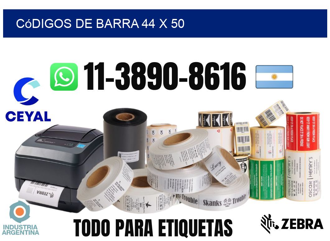 códigos de barra 44 x 50