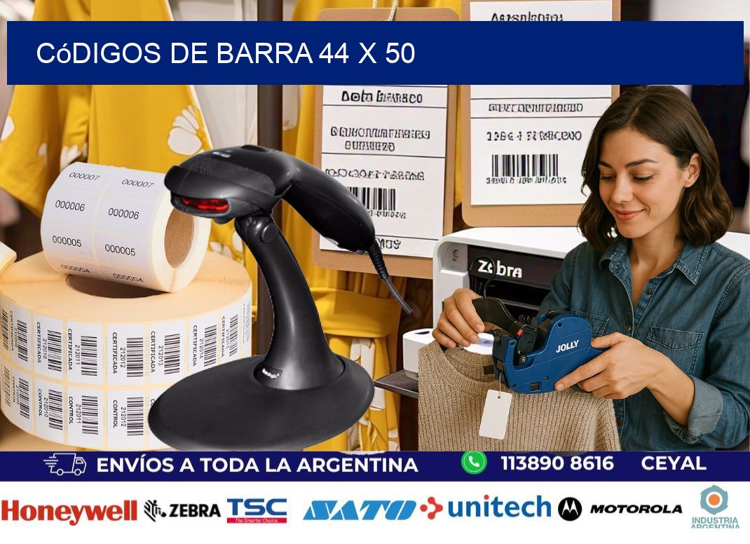códigos de barra 44 x 50