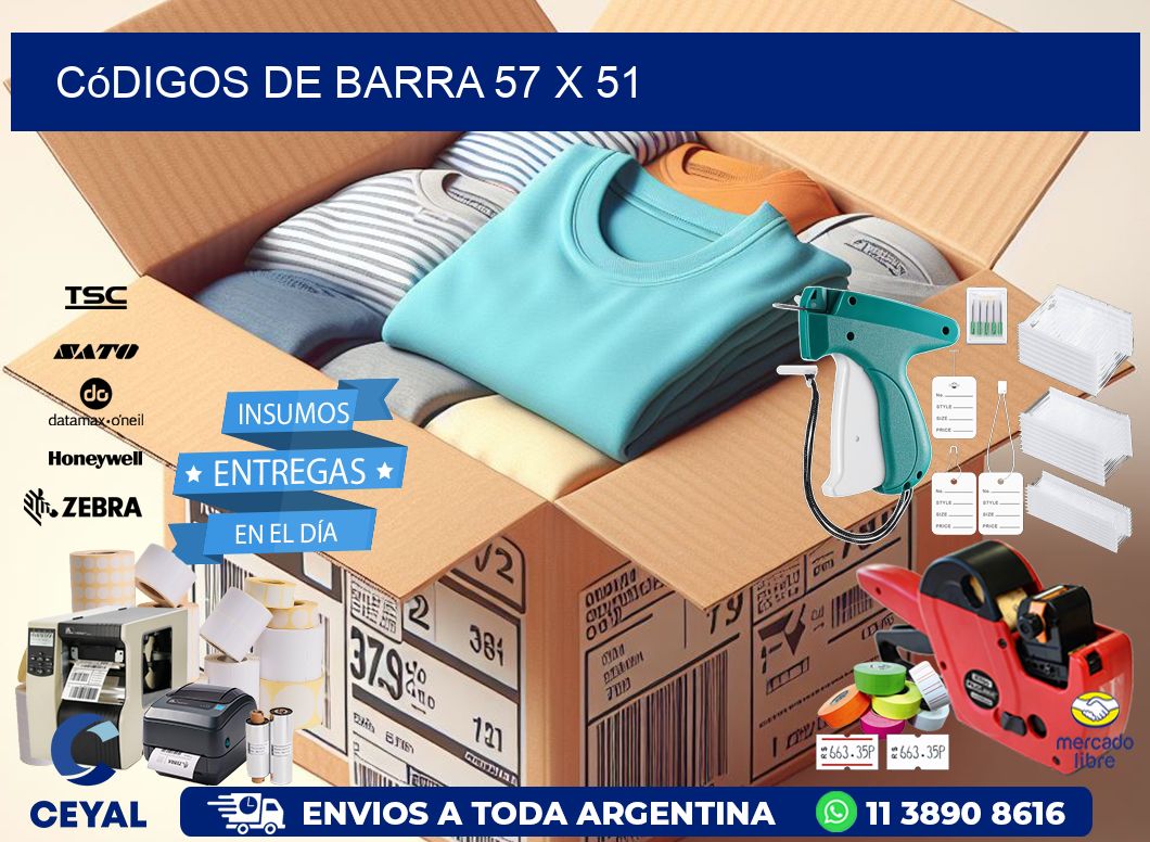 códigos de barra 57 x 51