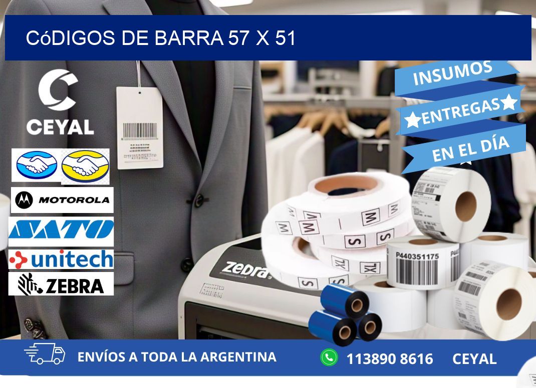 códigos de barra 57 x 51
