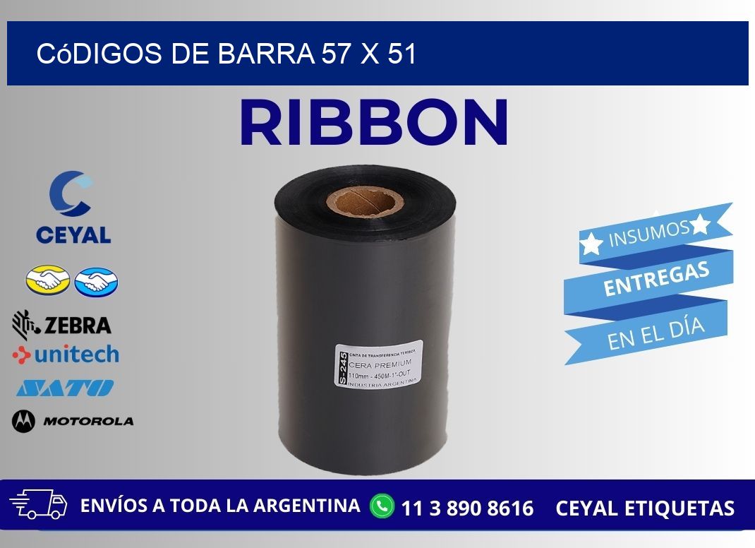 códigos de barra 57 x 51