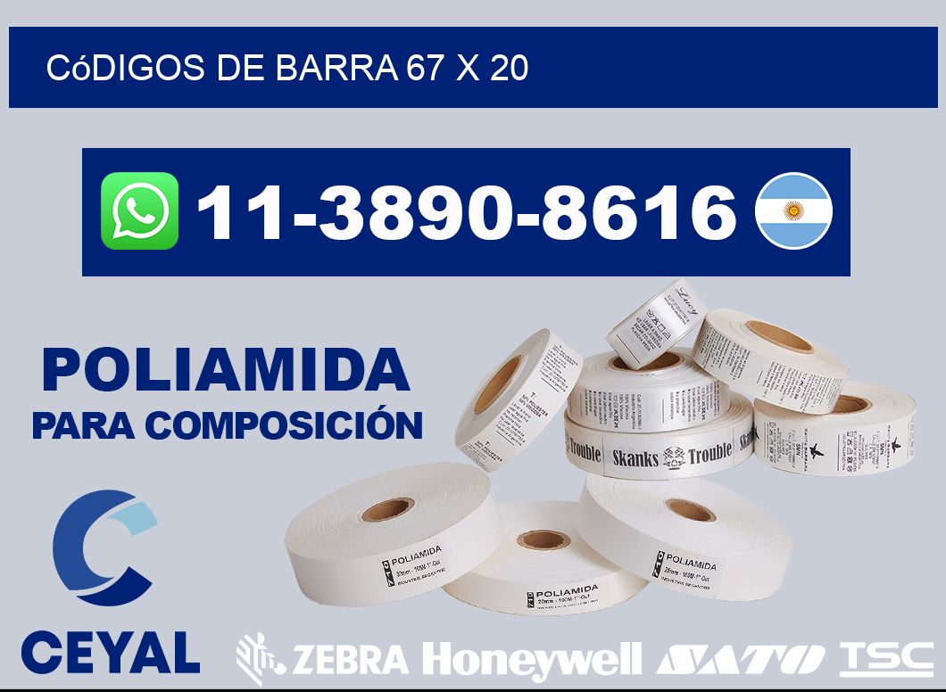 códigos de barra 67 x 20