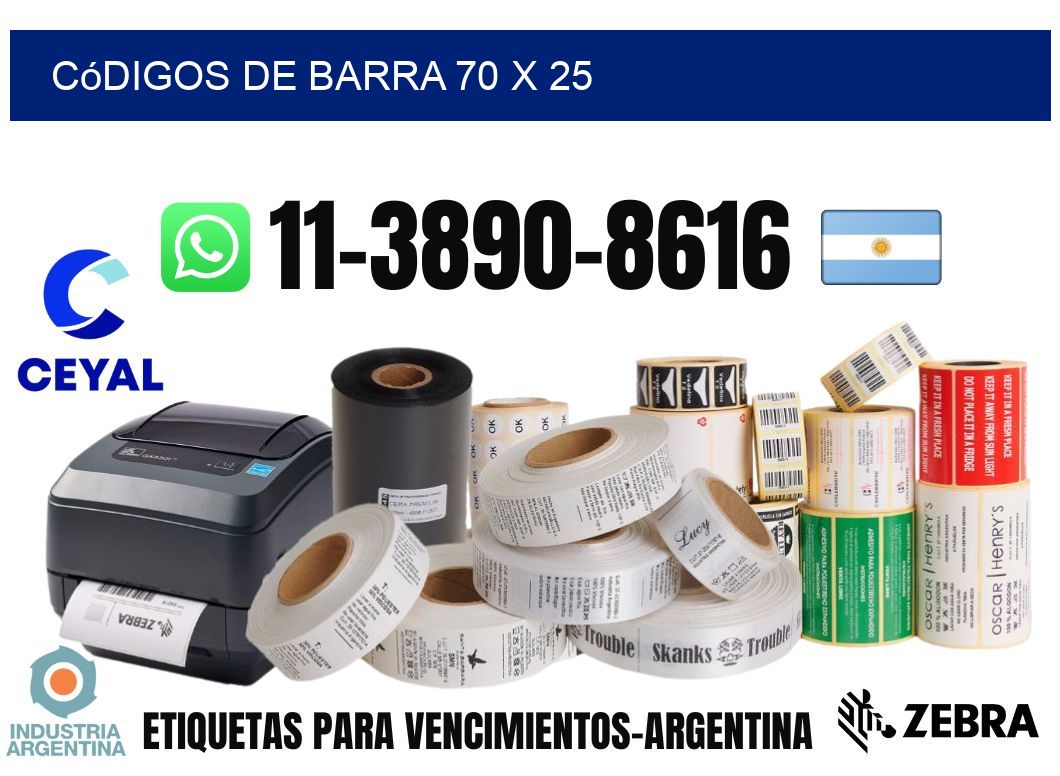 códigos de barra 70 x 25