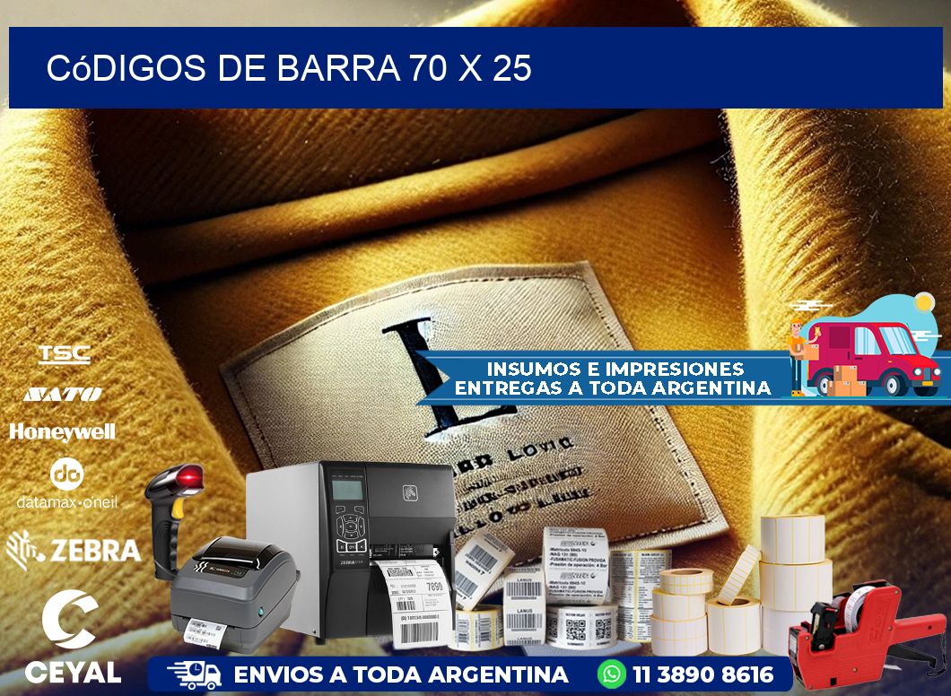 códigos de barra 70 x 25