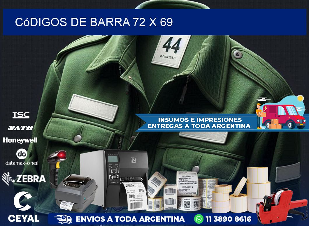 códigos de barra 72 x 69
