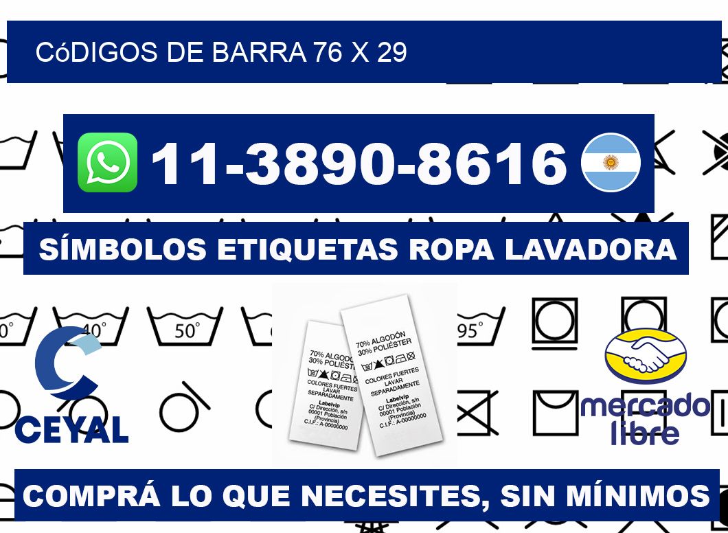 códigos de barra 76 x 29