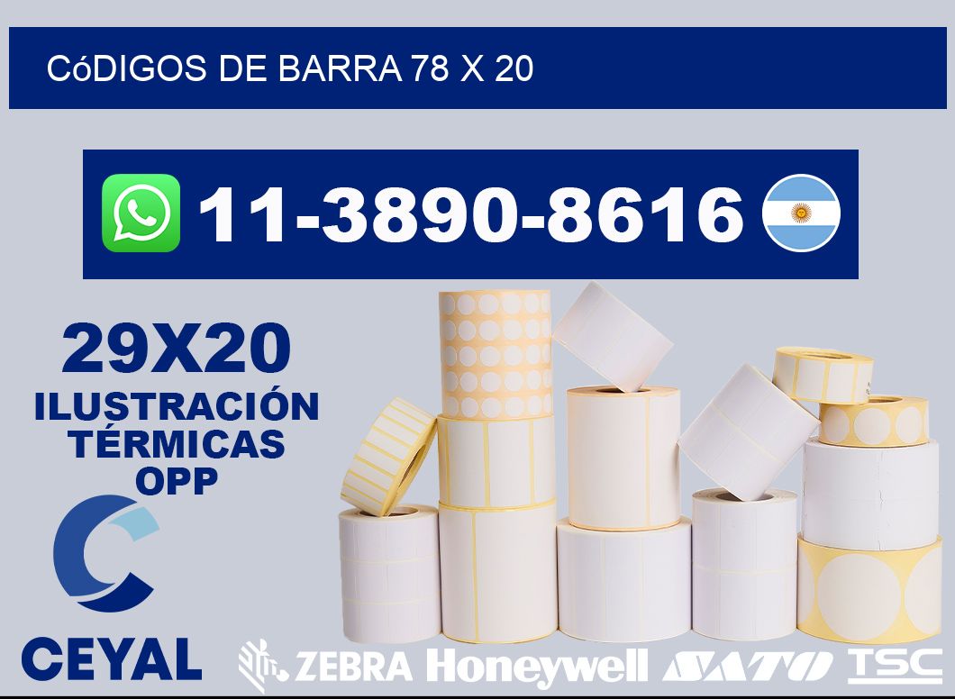 códigos de barra 78 x 20