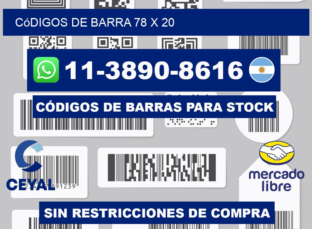 códigos de barra 78 x 20
