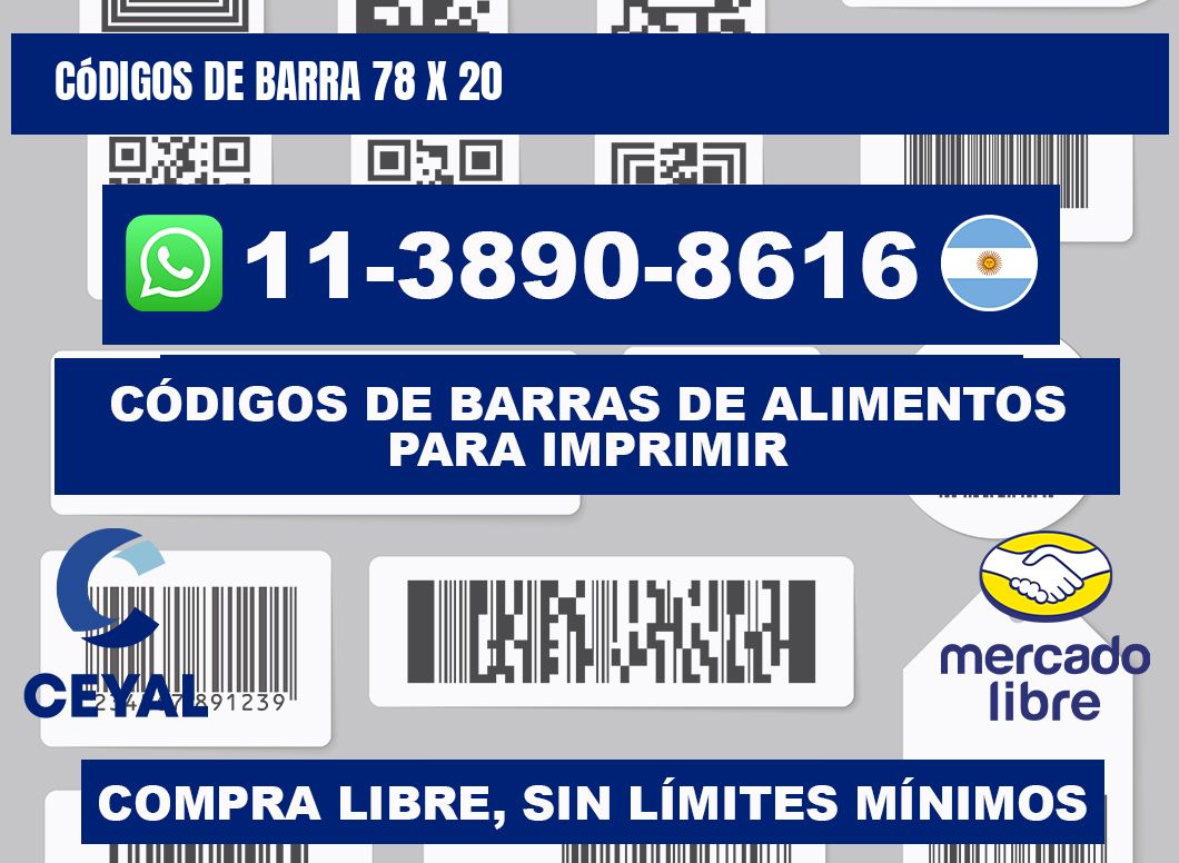 códigos de barra 78 x 20