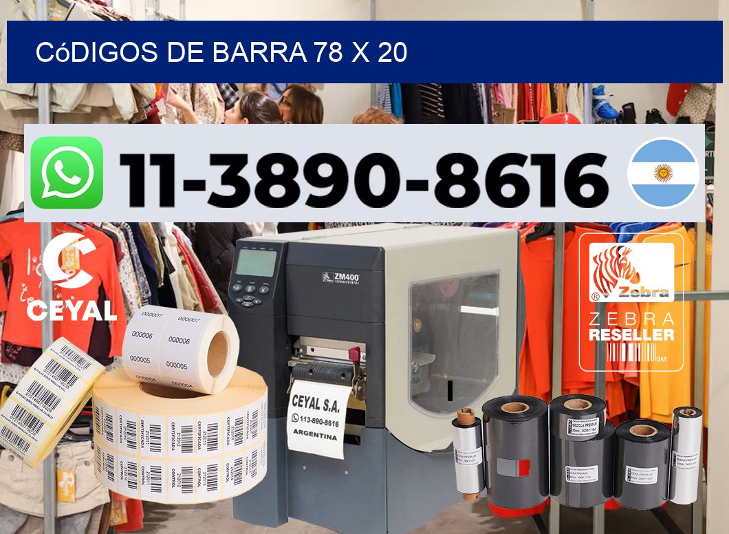 códigos de barra 78 x 20