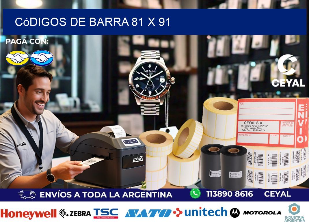 códigos de barra 81 x 91