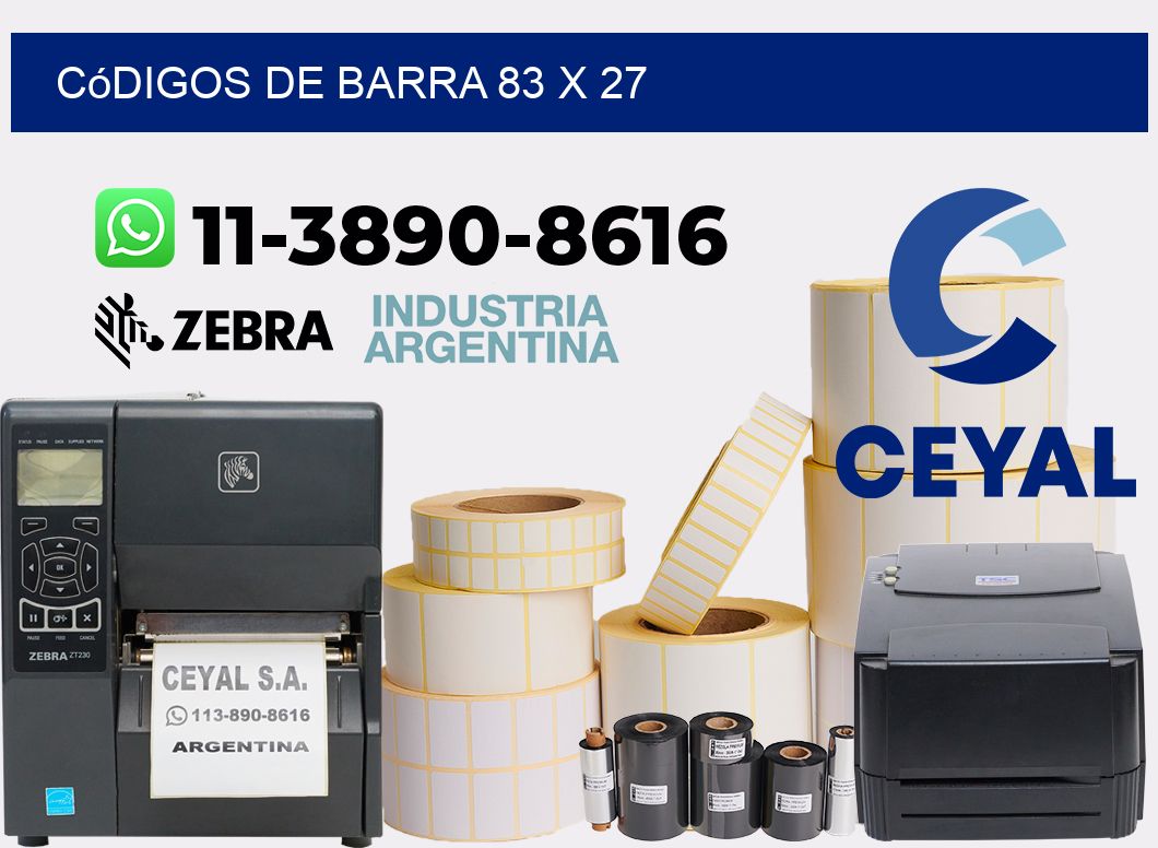 códigos de barra 83 x 27