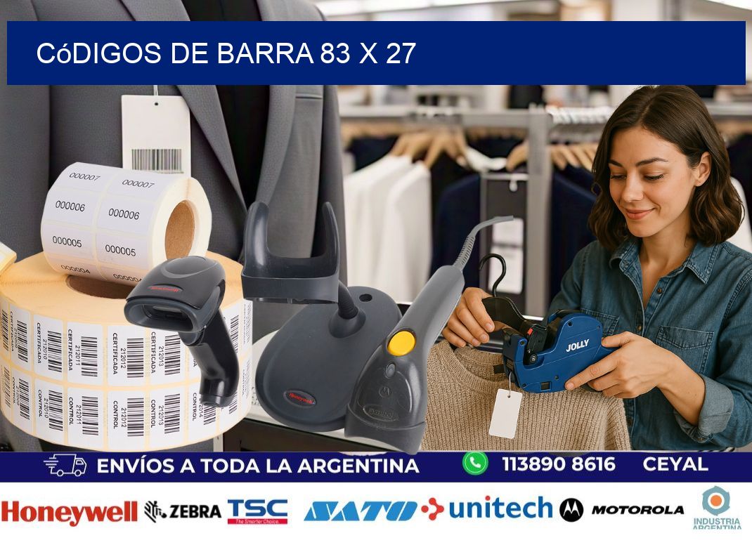códigos de barra 83 x 27