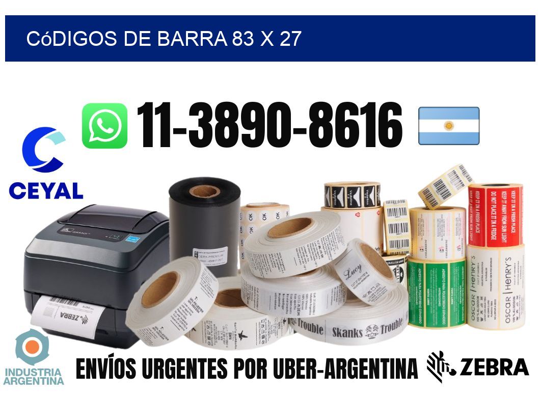 códigos de barra 83 x 27